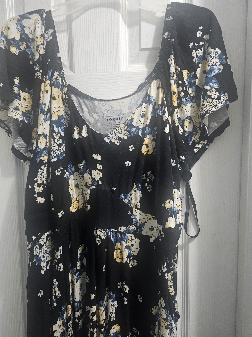 torrid Black Maxi Dress with Yellow & Blue Floral Print - Picture 4 of 5